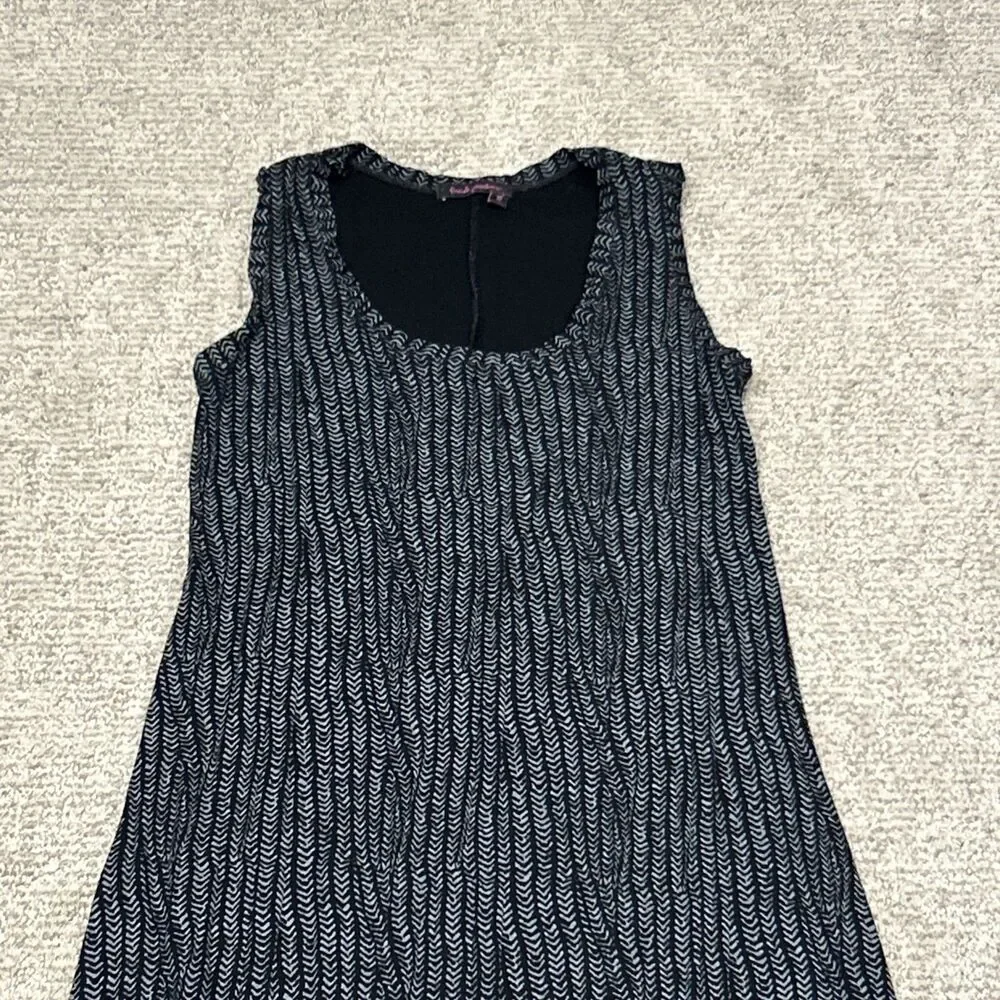 Fresh Produce Maxi Dress Womens XS Black Gray Sleeveless Comfy Long USA